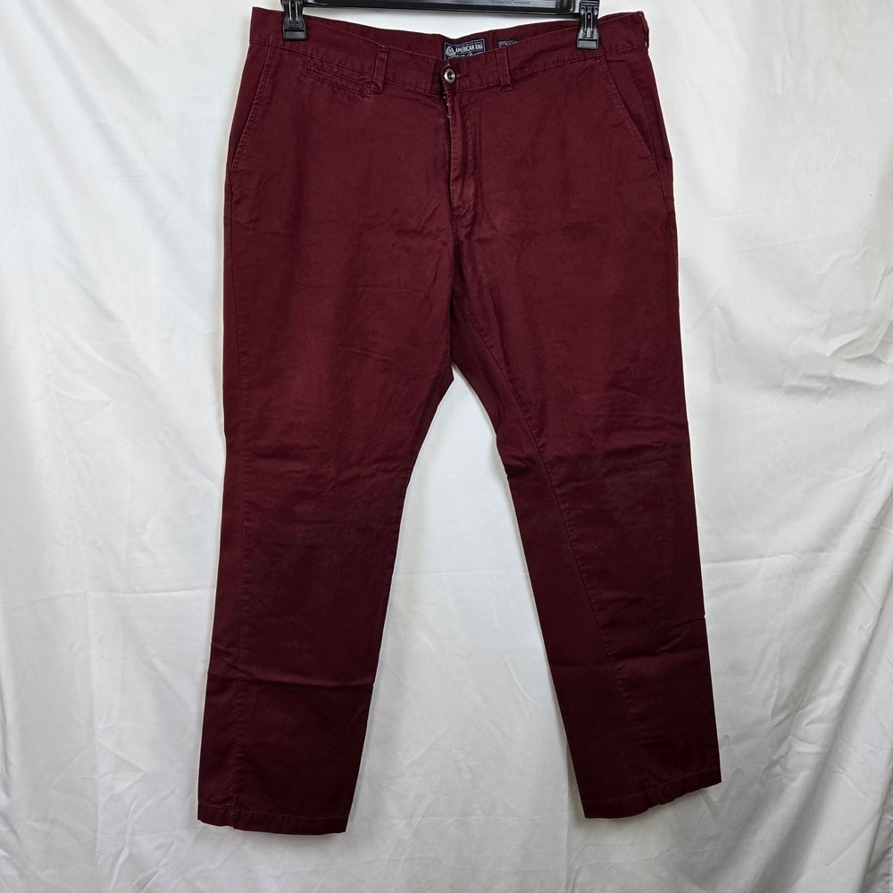 American Rag Cie Mens Burgundy Slim Straight Clark Fit Chino‎ Career Pants 38x32
